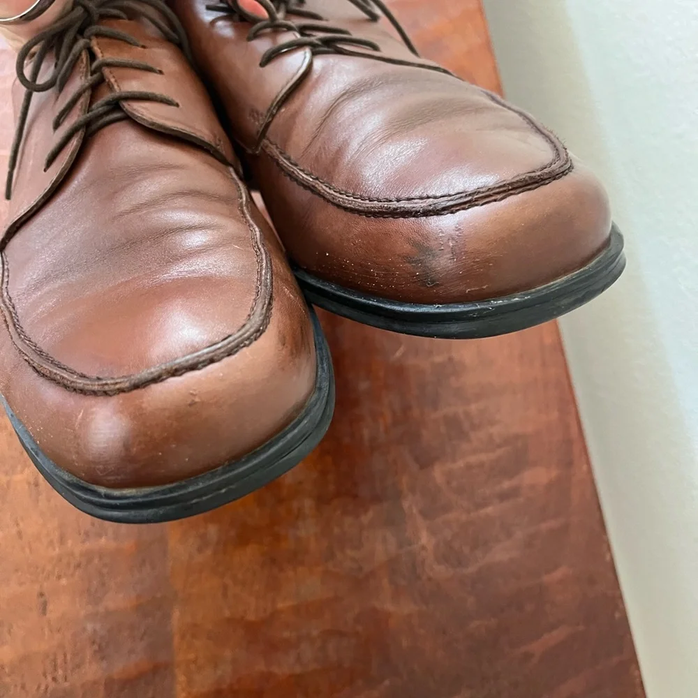 Coach Carleton brown leather lace up Oxfords Preppy Academia Career shoes sz 10
